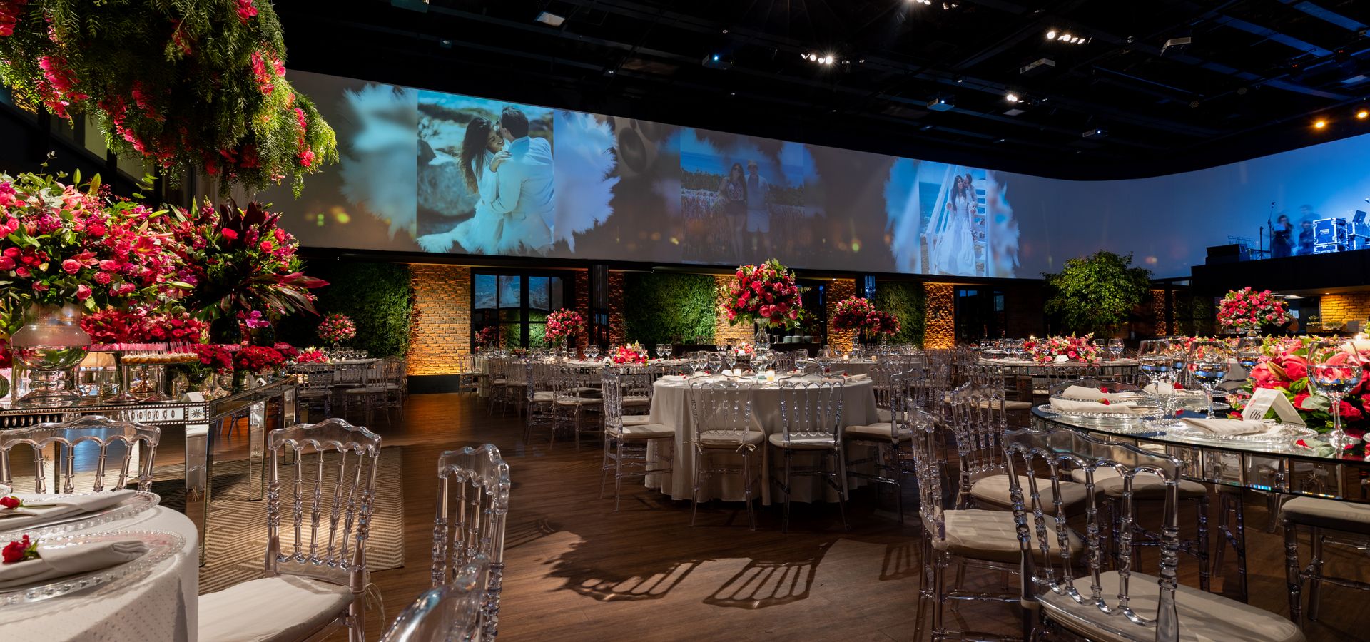 Elegant banquet hall set up for a wedding reception at Gateway Conference & Event Center in Clayton, NC